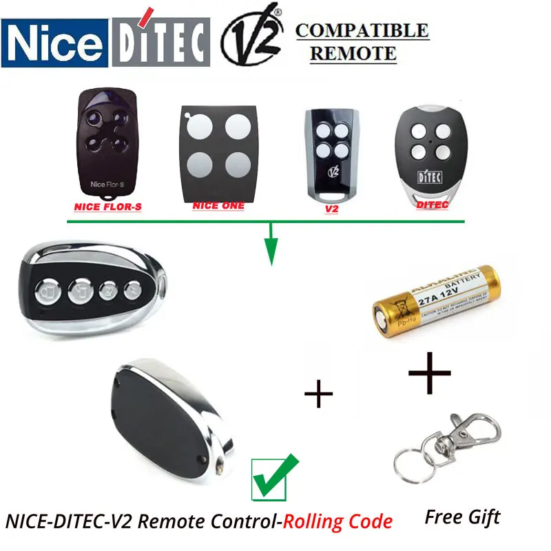 

V2 Gate Door Opener Rolling code Handsender Remote Key Clone