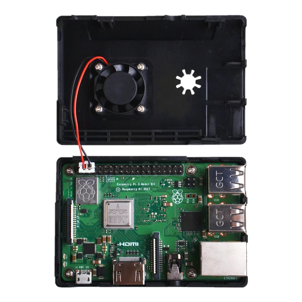 Оригинальный черный ABS магнитная лента корпус Коробка Чехол для Raspberry Pi 3 B +/3 B/2 B/B