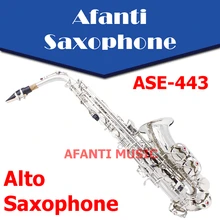 Afanti Music Eb tone / Brass body / Silvering Alto Saxophone (ASE-443)