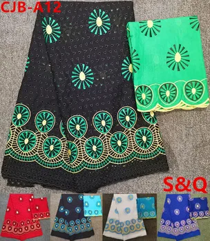 

Latest african laces 2019 african swiss voile lace in switzerland 5+2yards nigerian lace fabrics for dress cotton lace CJB-A12