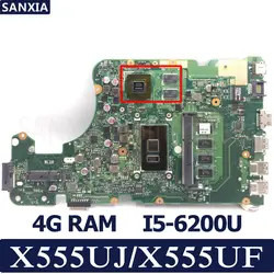 Kefu X555UJ материнская плата для ноутбука ASUS для ASUS X555UJ X555UF F555U X555UB X555UQ X555U тесты оригинальная материнская плата 4 г оперативная память I5-6200U