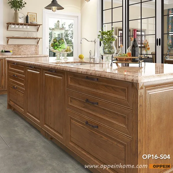 OP16-S04-Rural-Red-Oak-Kitchen-Cabinet-design-600x600