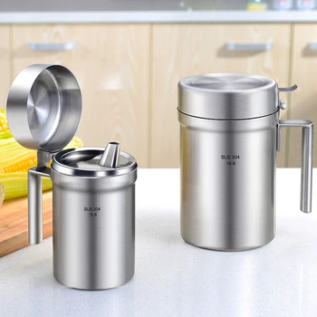 

Shinoya 304 Stainless Steel Oil Kettle Kitchen Appliances Fragrant Oil Bottle Oil Tank Household Oil Barrel Dust-proof And Leak-