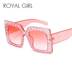 Королевский Девушка Квадратные Солнцезащитные очки Для женщин ретро 2018 Брендовая Дизайнерская обувь негабаритных солнцезащитные очки