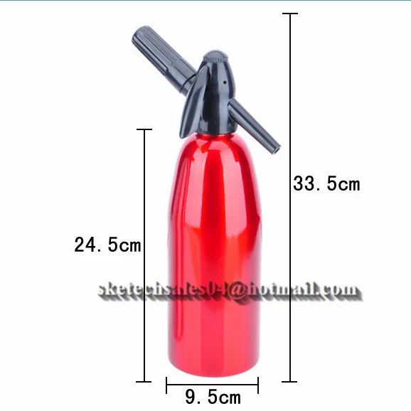 Бар домашняя бутылка с сифоном инструмент 1000 мл Алюминиевый прочный кухонный сифон для содовой соды пистолет - Цвет: Red