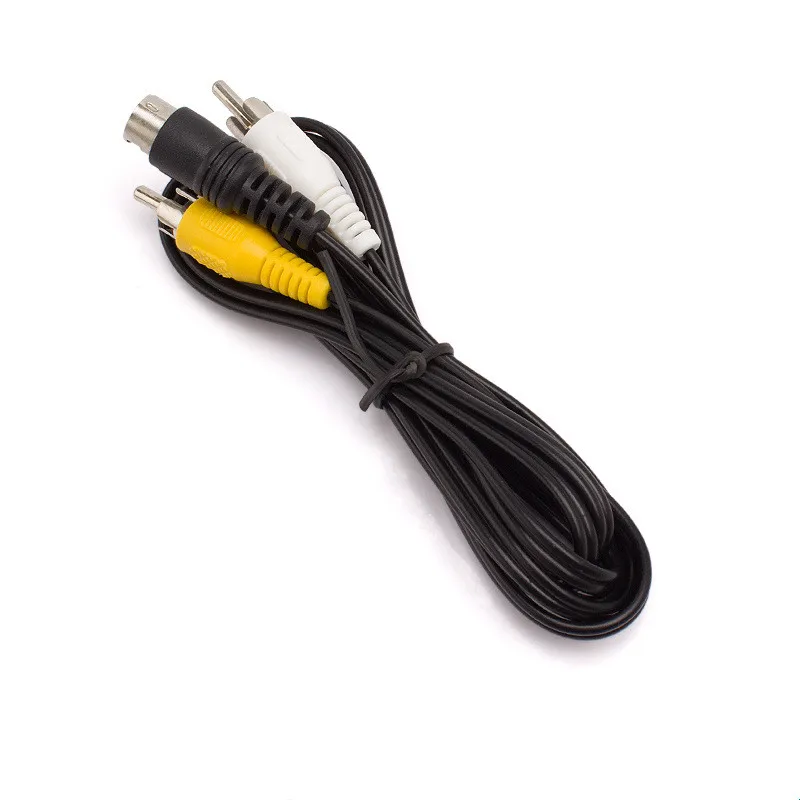 

FZQWEG 3Pin For Sega Genesis 2 Audio Video AV Cable Cord RCA Cable for Mega Drive MD 2 Black