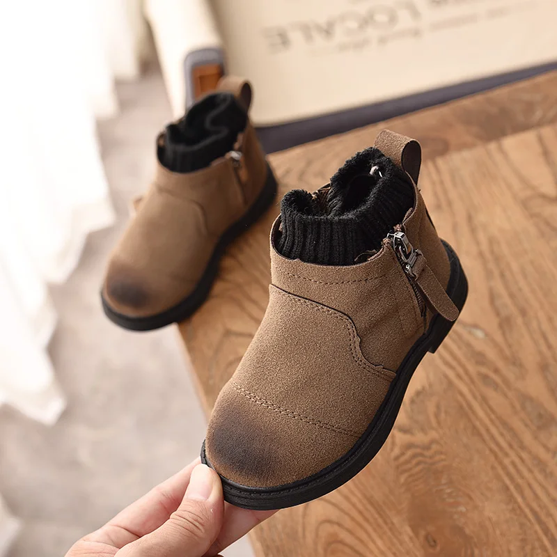 

2018 boys Girls Thick warm snow Boots kids Children winter cotton shoes a-223