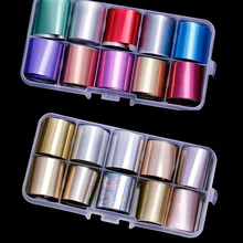 1 коробка, розовое золото, фольга для ногтей, голографический цветочный дизайн, фольга для перевода на ногти, наклейка для маникюра AB, цветная фольга для дизайна ногтей, наклейки