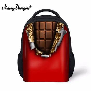 

Noisydesigns Houses Food School Bags Print Chocolate Schoolbag for Primary Backpack For Teenagers High College Student Bookbags