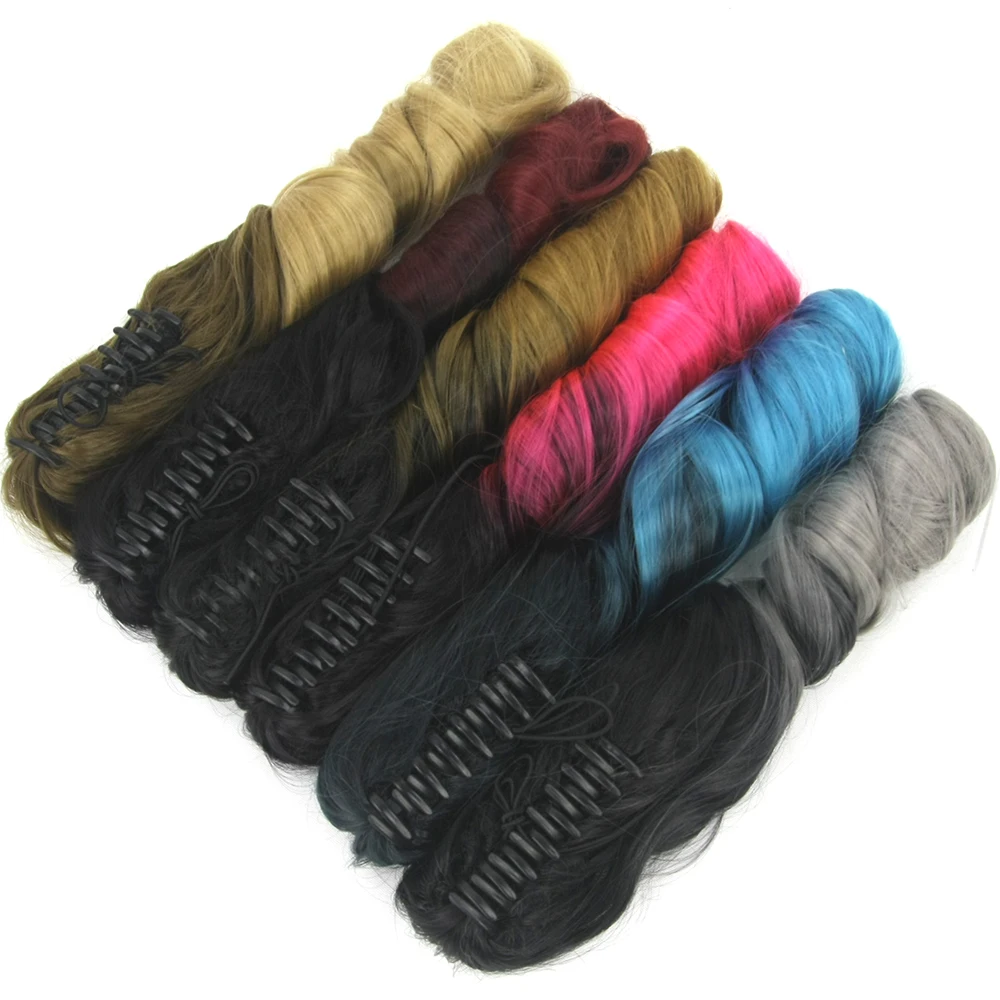  Soowee Curly Brown Ombre Claw Ponytail Synthetic Hair Long Clip In Hair Extension Hairpiece Pony Ta
