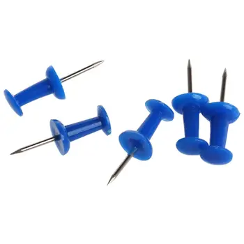 

50PCs Push Pin Assorted Thumbtacks Attention Cork Board Office School Blue NEW