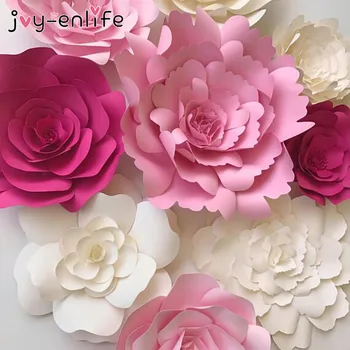 

JOY-ENLIFE 2pcs Wedding Decoration 20cm Paper Flowers Artificial Rose Flowers DIY Crafts Birthday Party Home Backdrop Supplies