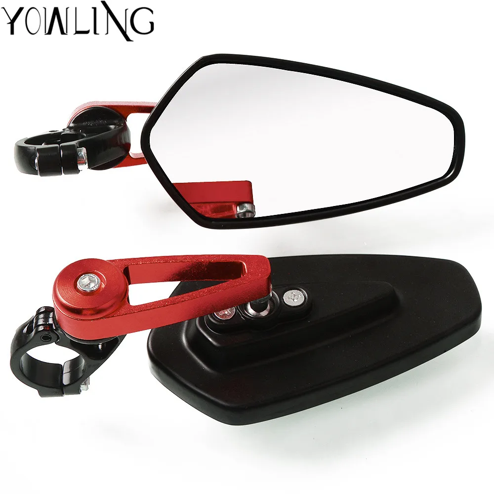 

YOWLING 7/8" 22mm Motorcycle Handlebar Bar End Mirrors Blue Glasses Side Rear View Mirror Universal for Honda Kawasaki Piaggio