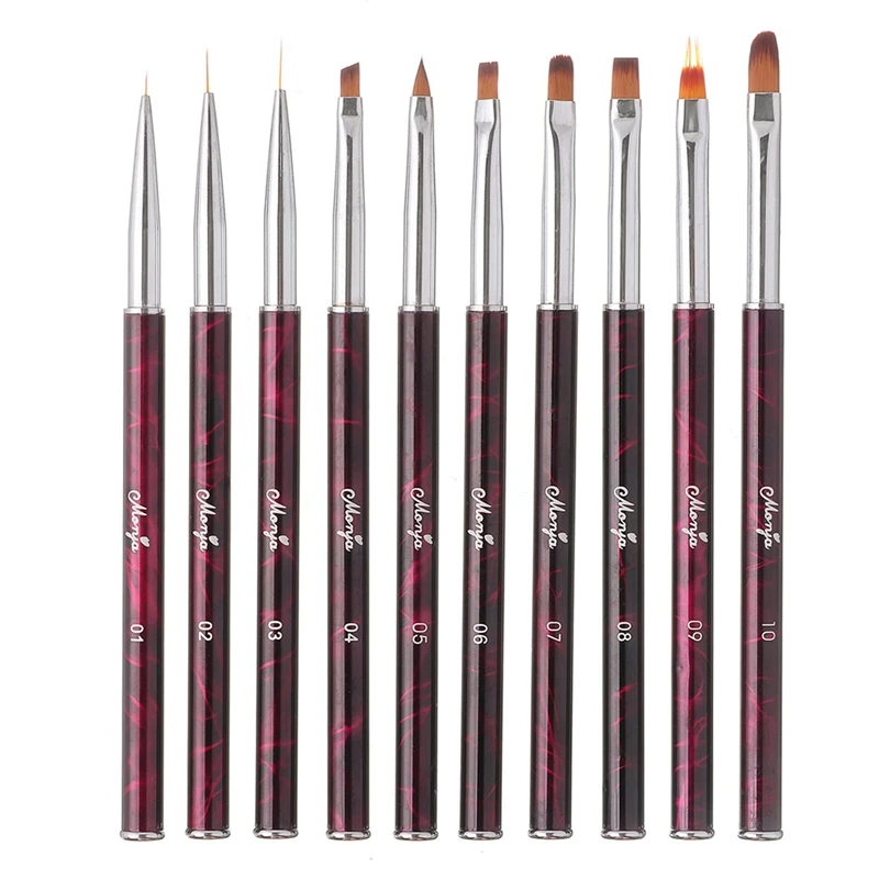 

Monja Nail Art Glue Extended Engraving 3D Line Grid Flower Gradient Painting Drawing Line Pen Brush Nail Tool