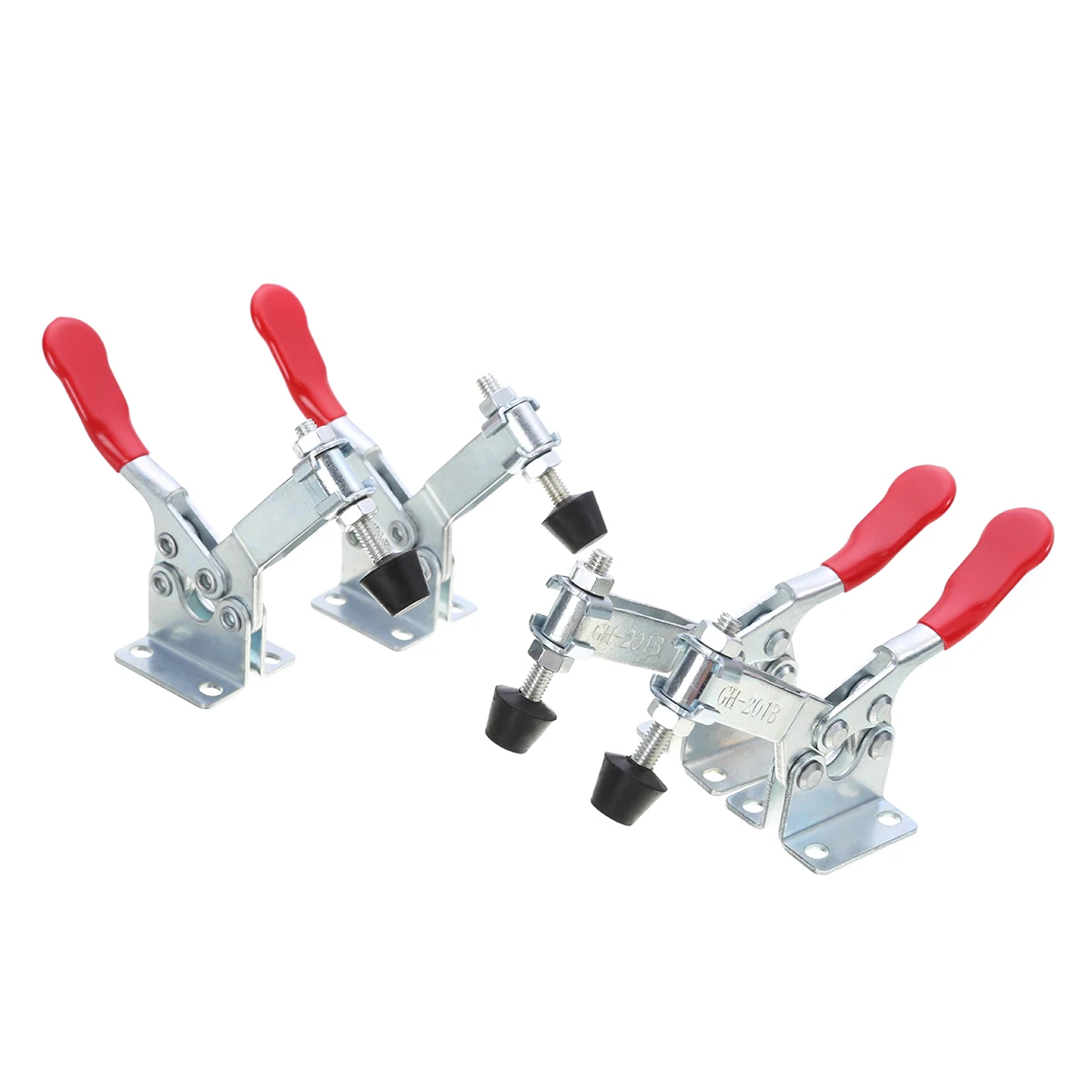 4pcs GH-201B Horizontal Toggle Clamp 90Kg 198Lbs Holding Capacity Quick Release Hand Tool Set