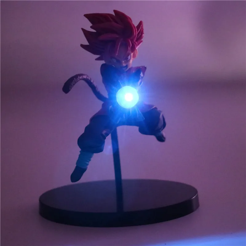 Синий Dragon Ball Z Son Goku герои мультфильмов огни DIY аниме модель настольная лампа Детские куклы светодиодный ночник для детей игрушка украшение комнаты подарок - Испускаемый цвет: Синий
