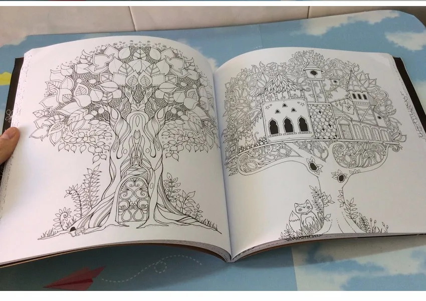 84 страницы Зачарованный лес секретный сад серии антистрессовые раскраски для взрослых книги окраски
