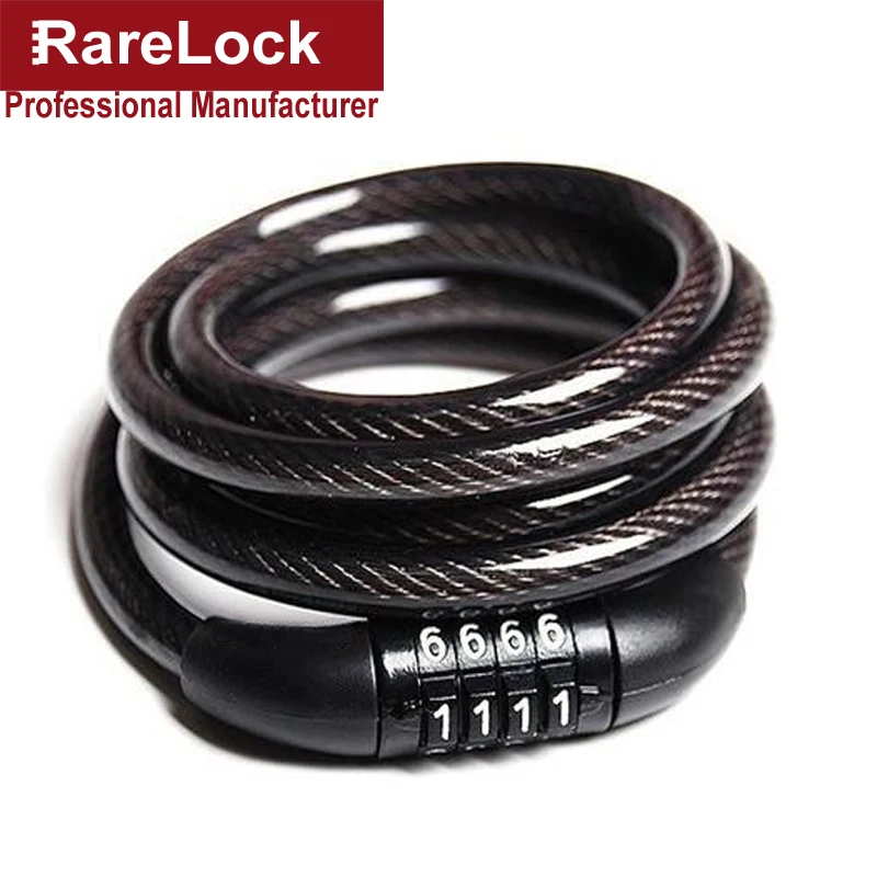

Rarelock Length 120cm Code Cable Lock Cycling 4-Digital Bicycle Combination Bike Motorcycle Chian Lock