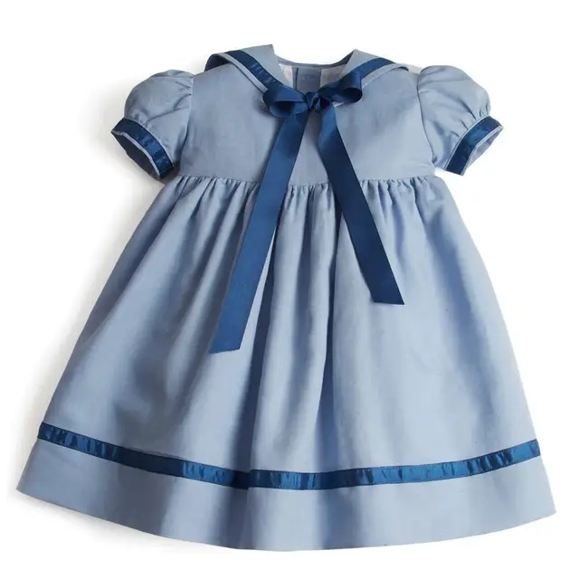 Summer Baby Girls Navy Blue Princess Dress Toddler Baby Boy Kids Children Clothes Set Girls