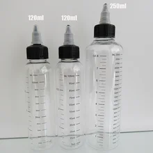 10 pcsPlastic пустой флакон-капельница ПЭТ прозрачный жидкости бутылка с выпускной, шелковой печати весы твист кепки, уход за кожей воды