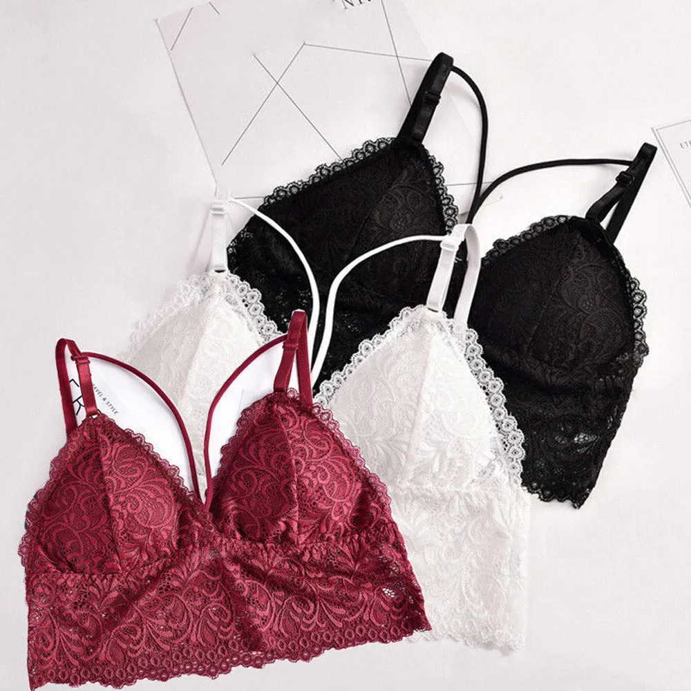 

Women Strappy Lingerie Floral Sheer Ladies Lace Wrapped Chest Tube Top Bralette Bra Crop Top Underwear soutien gorge femme