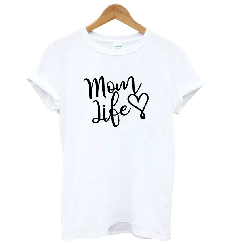 أمي الحياة القلب رسائل طباعة المرأة التي شيرت القطن عارضة مضحك t قميص لسيدة فتاة أعلى المحملة محب هبوط السفينة f534
