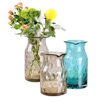 

Modern Simplicity 3 Colors Glass Flower Vase Plant Flower Pots Creative Nordic Adornment Decorative Flower Vases Valentine Gifts