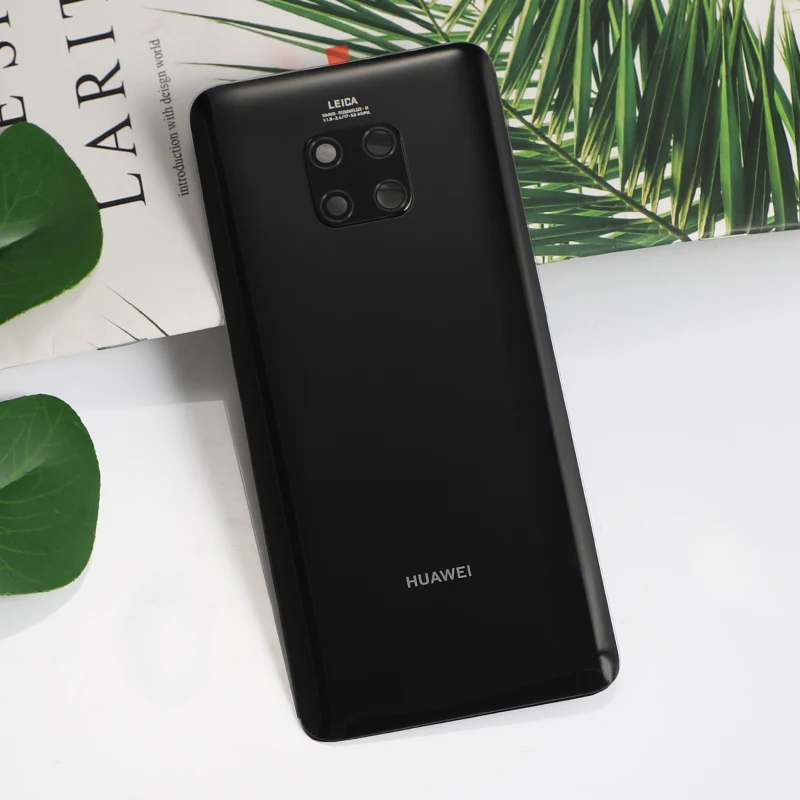 Mate 20Pro оригинальная задняя крышка для huawei mate 20 Pro Корпус стеклянная батарея смартфон дверь запасной чехол+ клей Carmera - Цвет: Black