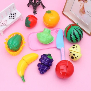 

12Pcs Plastic Kitchen Fruit Vegetable Cutting Pretend Role Play Kids Toys Set fr024 Fruit Cutting Toy