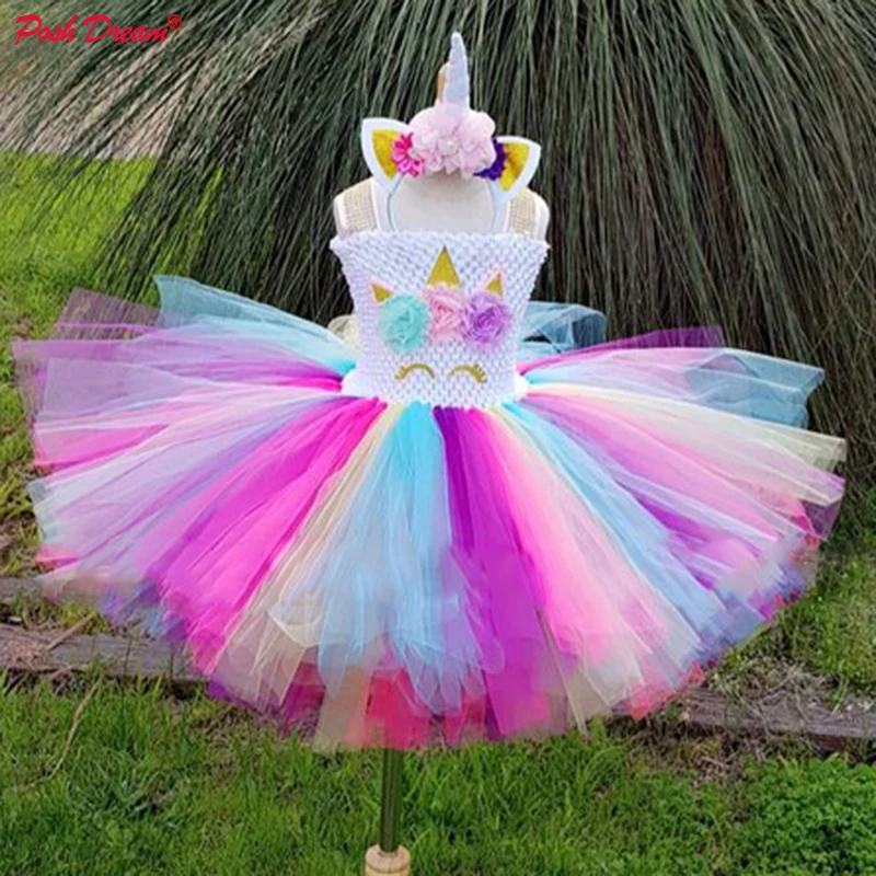 POSH DREAM Unicorn Halloween Costumes for Girls Unicorn Theme Birthday ...