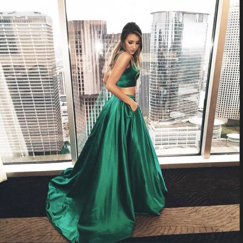 Faldas largas plisadas para mujer, falda larga de satén liso, cintura alta, verde esmeralda, vestido Graduación|faldas skirt pleatedskirt pleated skirt - AliExpress