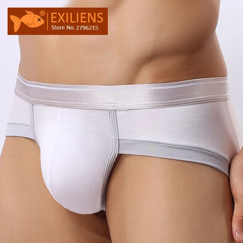 

EXILIENS Brand Underwear Men Brief Shorts Modal Sexy Mens Briefs Ropa Interior Hombre Cueca U Convex Waistband Size M-XL 091201