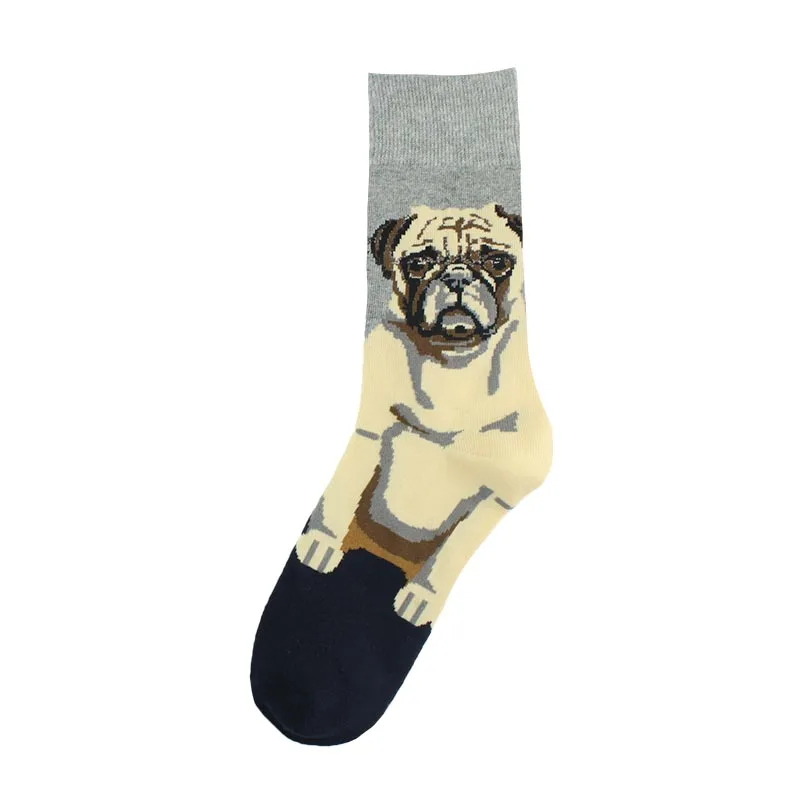 [COSPLACOOL]Animal Lion Harajuku Funny Socks Men Pug Dog Elephant Pattern Crew Socks Novelty Gift Sokken Unisex Skateboard Socks