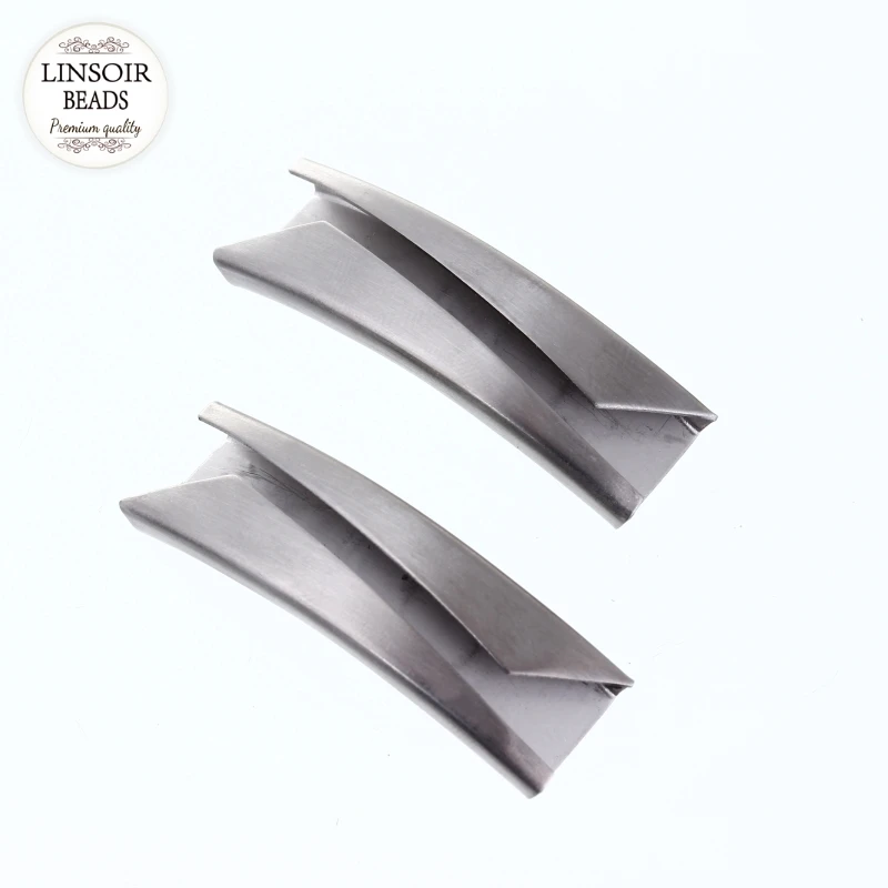 LINSOIR 5pcs/set Silver Color Stainless Steel Matte Curved Tube Connector fit Leather Cords Bracelets DIY Jewelry Findings | Украшения и