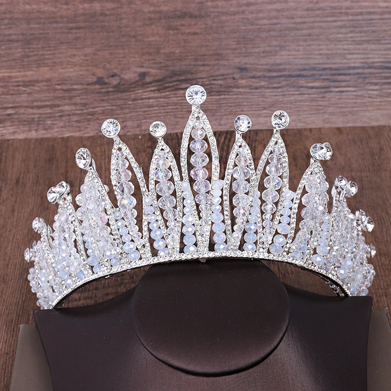 Marca de Alta-grade Grande Tiara de Cristal Big Crown Jóias Cabelo da Mulher Strass Casamento Crown Hairwear Acessórios  (6)