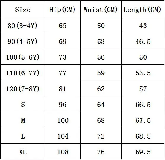 size chart
