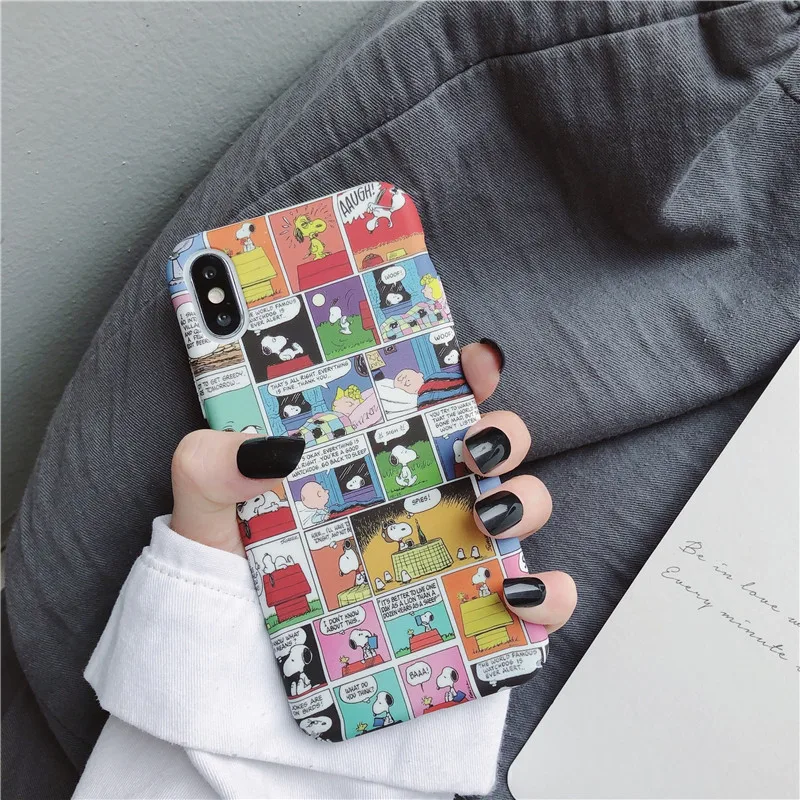 

Cute Cartoon Patterned Cases for Iphone 7/7 Plus Xr Xs Max Matte Hard PC Back Cover for Iphone X 6 6S 7 8 Plus Case Fundas Capa