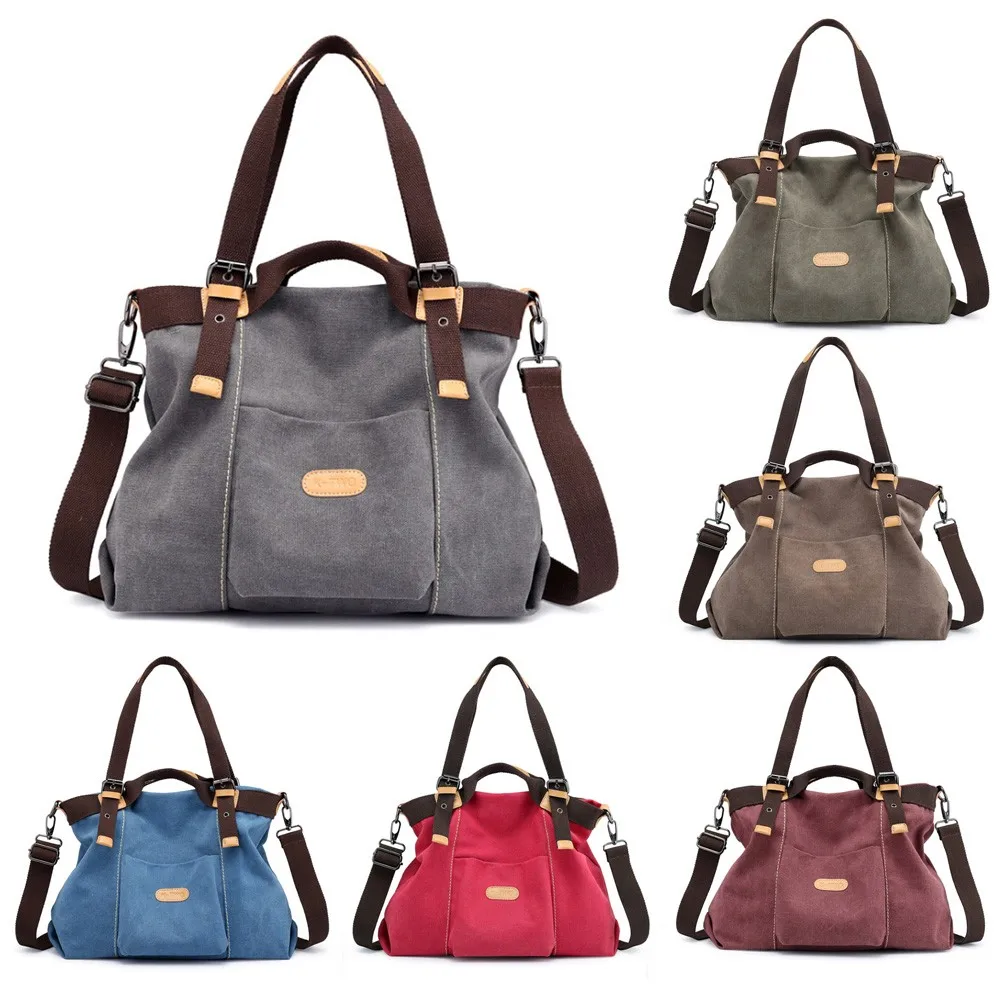 Women s shoulder bag Canvas Handbag Casual Purse Tote Bag Top Handle Handbags Crossbody Bags Women bags for 2019 Bandolera f