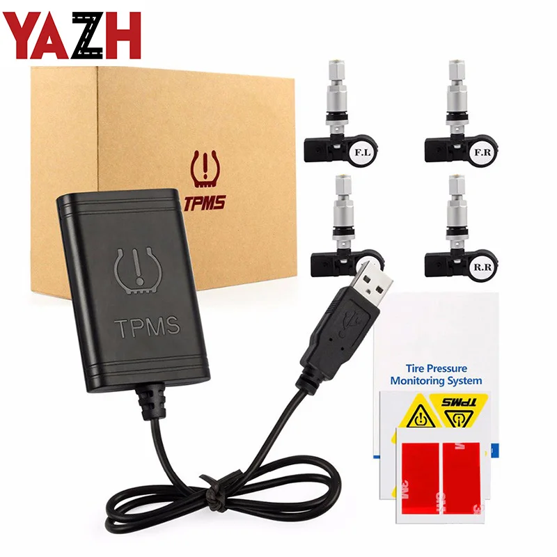 YAZH 2019 новая автомобильная USB TPMS система контроля давления в шинах 4 беспроводной