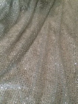 

silver glitter African tulle mesh lace fabric LJY-42112 best quality glitter nigerian embroidery net lace fabric