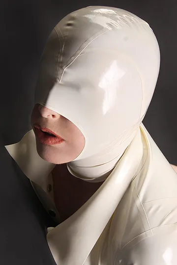 100% natural latex mask rubber head hood SM Fetish Mask with open mouth can custom size and color