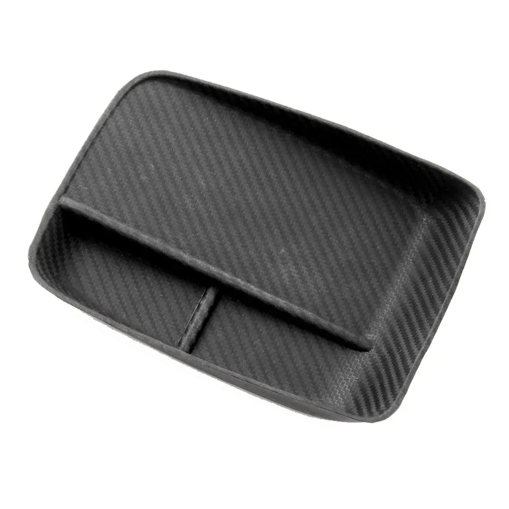 Carbon Fiber Style Center Armrest Box Storage Silicone Console Tray Storage Car Interior Accessories For Toyota Prius XW50 2015