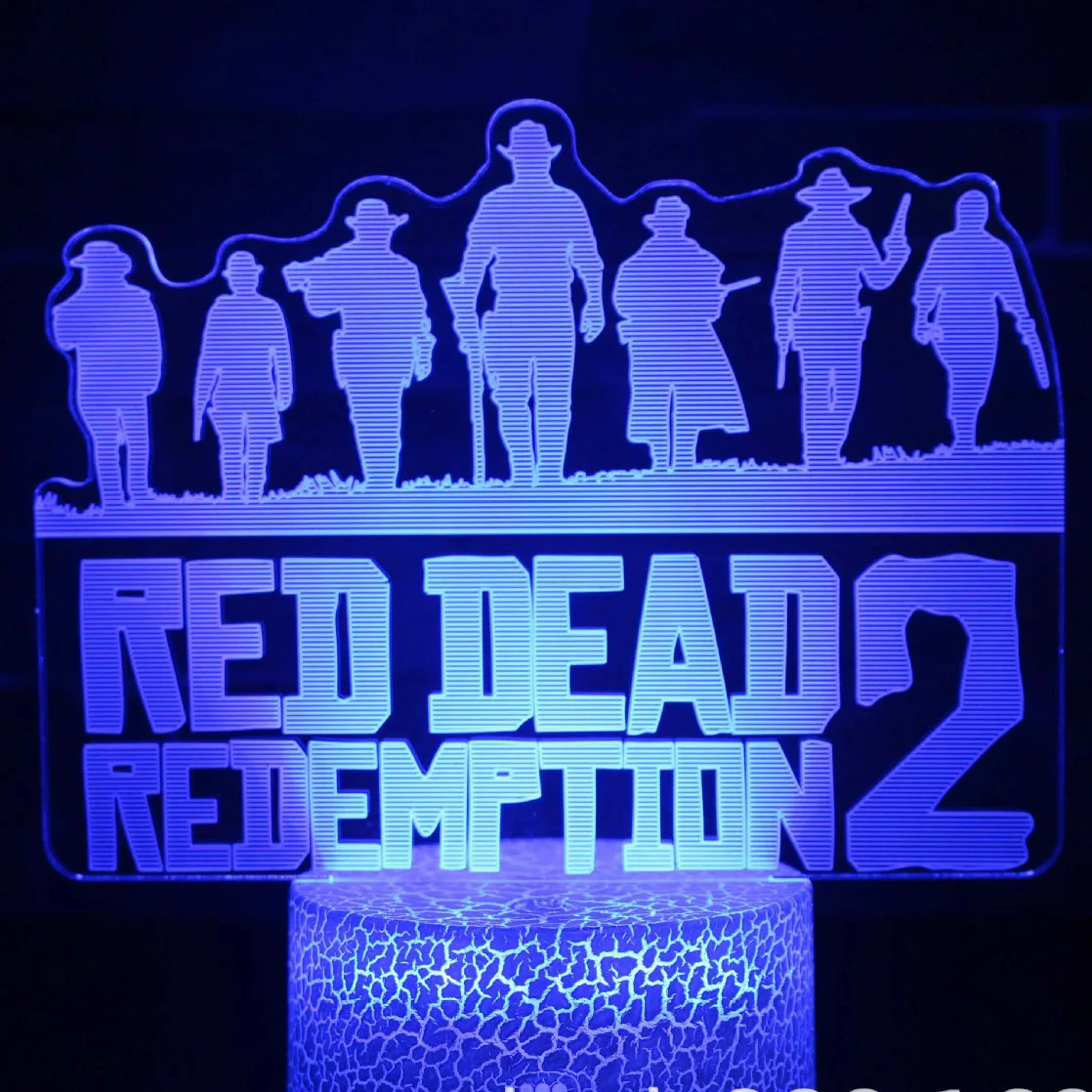 Игры Красный изображения из фильма «Red Dead Redemption» 2 Ночник подарок украшения дома интимные аксессуары голландский ван дер Linde Led ночник для