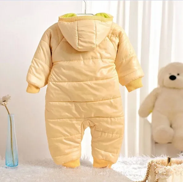 Зимние Детские Snowsuit для маленьких мальчиков Обувь для девочек Комбинезоны для малышек Спортивный костюм для малышей ясельного возраста одежда с капюшоном утолщаются Подпушка пальто Верхняя одежда комбинезон Зимняя одежда для малышек