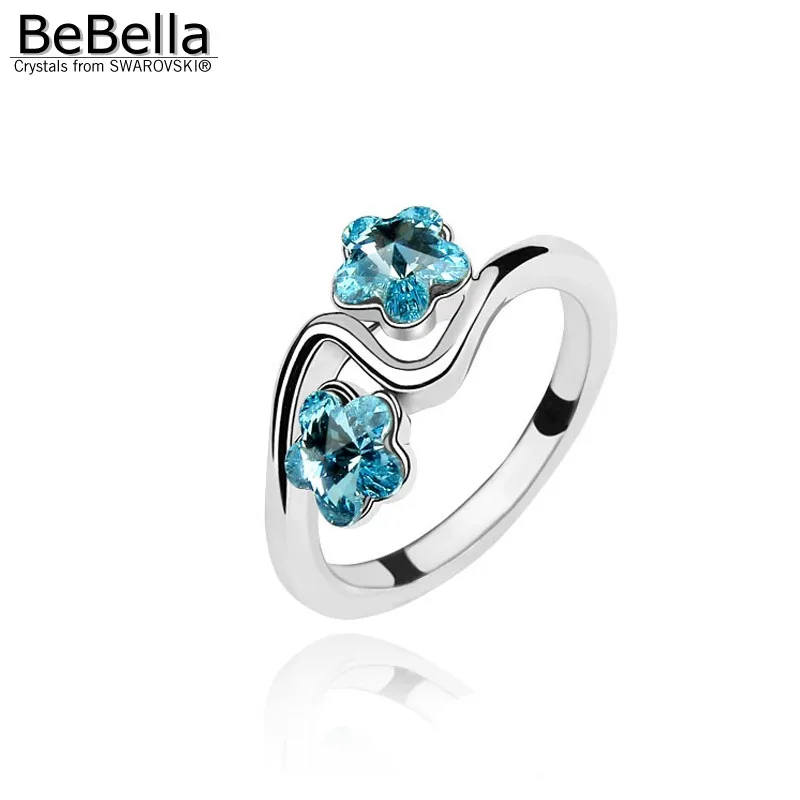 Женское кольцо на палец BeBella little plum blossom украшенное кристаллами Swarovski ювелирное