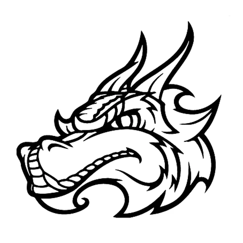 

17,1 см * 16,4 см дракон личность виниловая декоративная Автомобильная Наклейка черный/серебристый S3-5856