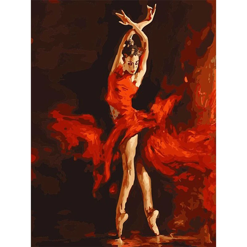 Картина для раскрашивания по номерам Fiery DancerDIY красивая картина сюрприз подарок