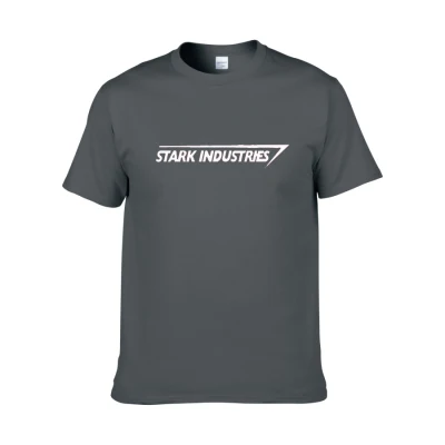 Новая-STARK INDUSTRIES футболка новая мода крутые повседневные футболки хлопок высокое качество футболка для мужчин футболка с круглым вырезом для мужчин - Цвет: deep grey