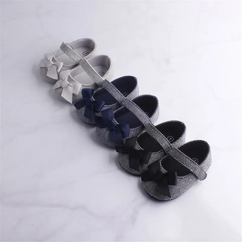 PUDCOCO Hot Toddler Girl Crib Shoes Newborn Baby Bowknot Soft Sole Prewalker Sneakers