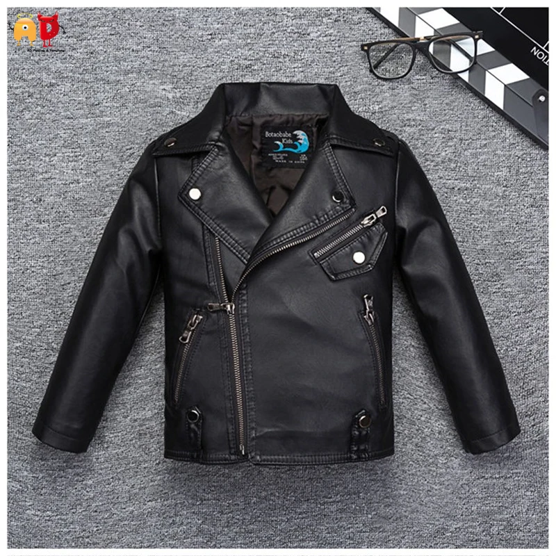 

AD Fashion Faux Leather Boys Jacket Kids Coat for Spring Children's Clothing Clothes Teens Outwear